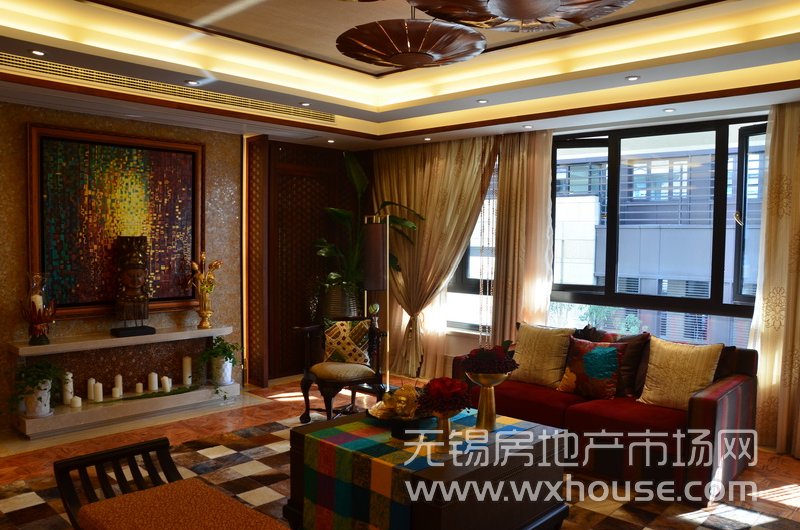 戶型191平米金鑲玉府樣板房：客廳      