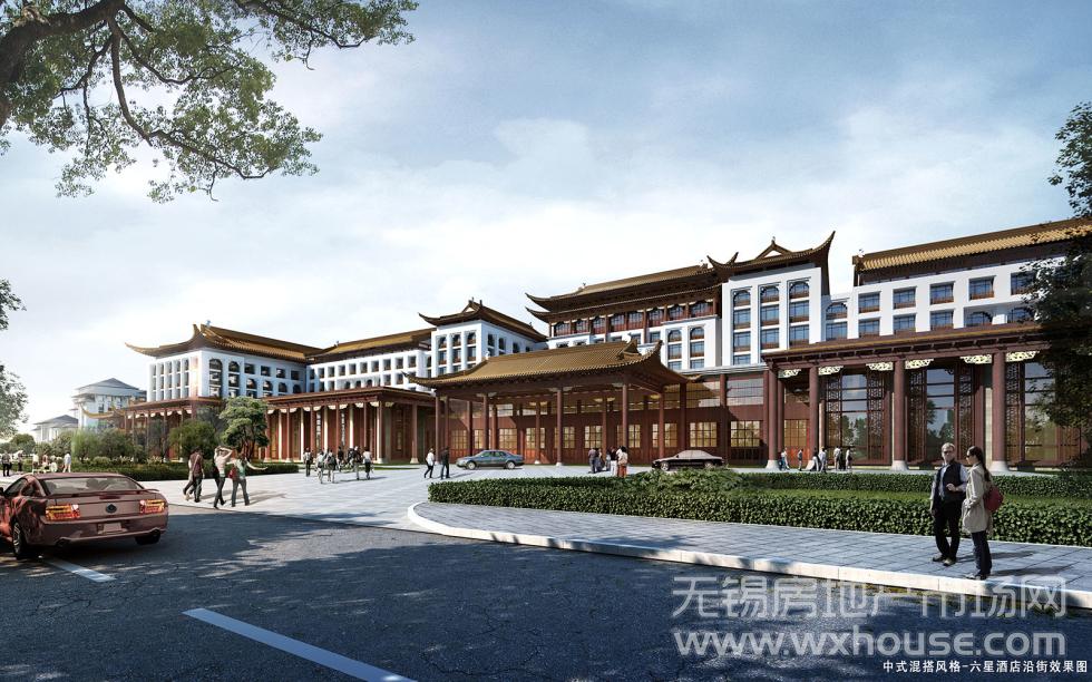 無錫萬達中式混搭六星酒店沿路效果圖      
