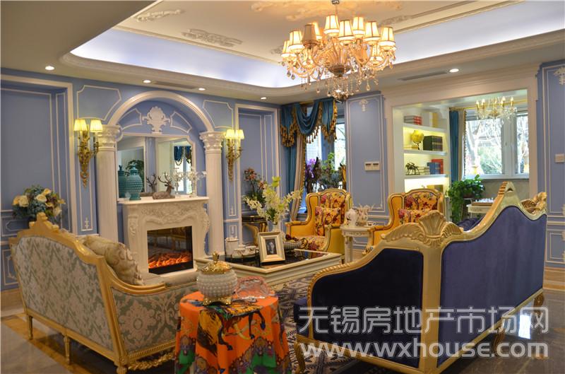 洋房247平米戶型樣板房一層客廳      