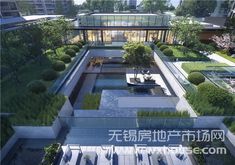 下沉庭院景觀透視效果圖
